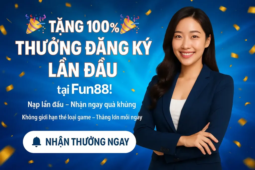 Tặng 100% Thưởng Đăng Ký Lần Đầu tại Fun88